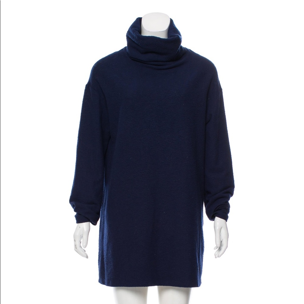 Reformation turtleneck blue sweater dress